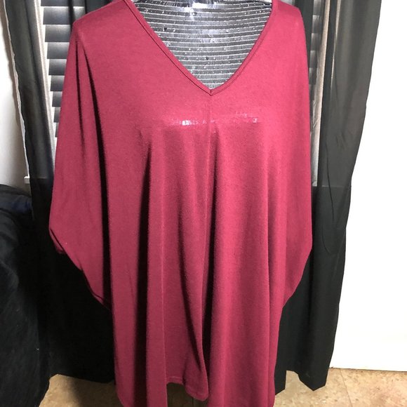 Lollipop Star Size M Wine Color Oversized Pullover - Picture 3 of 7